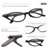 GUD Reading Glasses 3 Pairs Cateye Style Readers for Women (Black Transparent/Red Transparent/Grey Lens) view 3