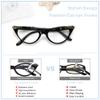 GUD Reading Glasses 3 Pairs Cateye Style Readers for Women (Black Transparent/Red Transparent/Grey Lens) view 4