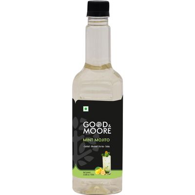 GOOD&MOORE Mint Mojito Syrup | For Cocktails, Mocktails, Sodas, Ice-teas, Beverages, Juices and more | Concentrated Syrup | Ready to mix | Mixer | Premium Syrup | 25.36 fl.oz/750ml | Perfect for gifting at Diwali, Thanksgiving and Christmas | Festive