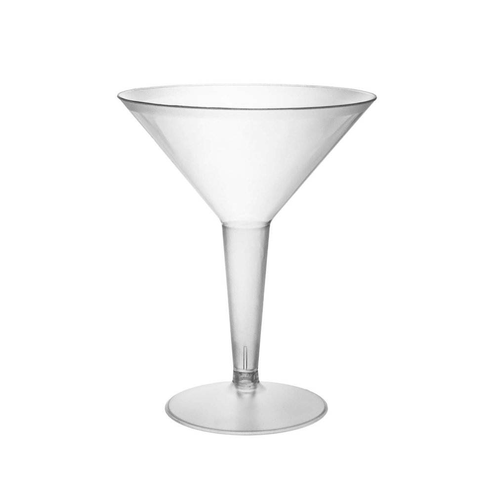 Party Essentials Plastic Two Piece 8-Ounce Martini Glasses/Party Cups, Clear, 20 Count