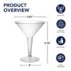 Party Essentials Plastic Two Piece 8-Ounce Martini Glasses/Party Cups, Clear, 20 Count view 2
