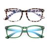 AZorb 2Pack Blue Light Blocking Glasses for Kids TR90 Unbreakable Computer Screen Glasses for Boys & Girls-2 Pack(Green+ Leopard) view 1