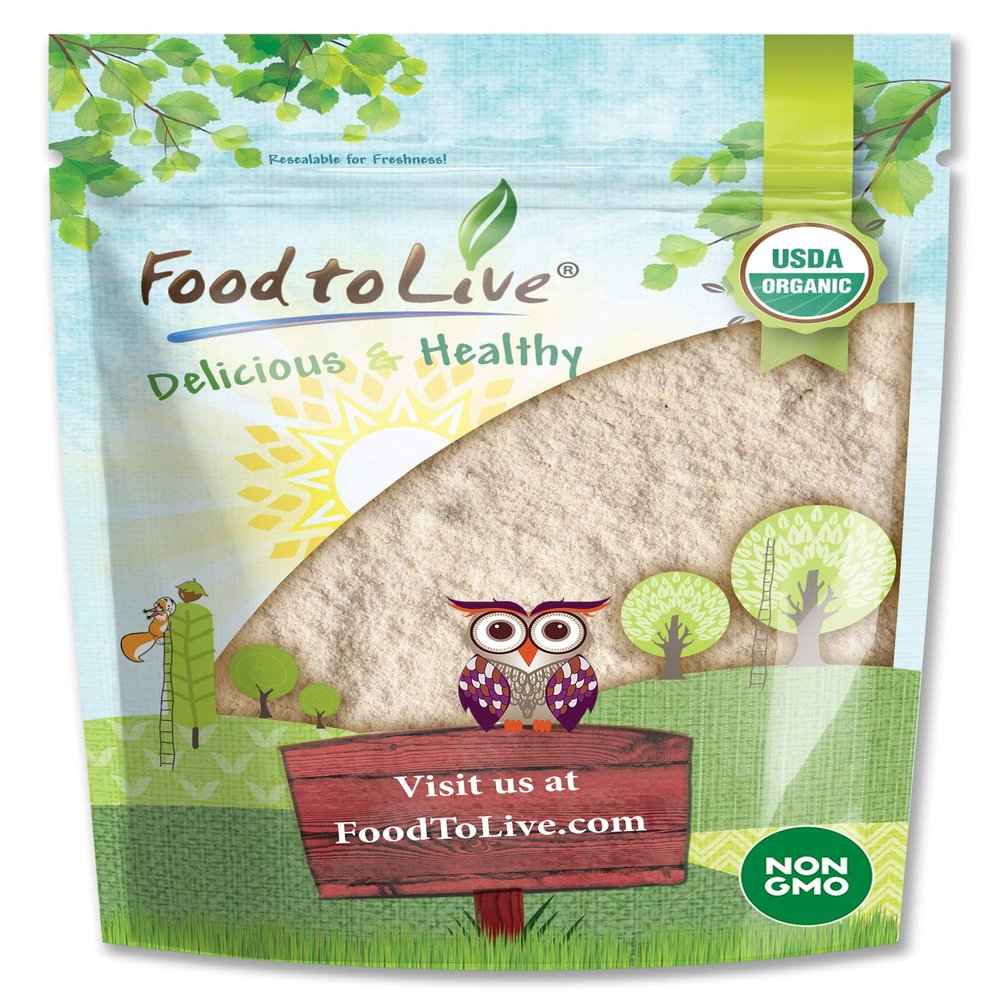 Food to Live Organic White Quinoa Flour, 4 Pounds  Non-GMO, Fine Ground Whole Grain, Vegan, Kosher, Bulk Powder, Perfect for Baking and as Thickener