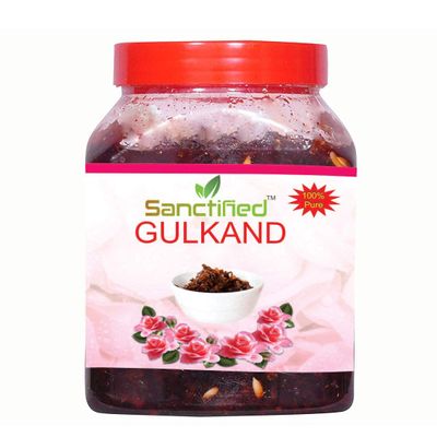 SANCTIFIED Gulkand (Rose Petal Preserve) 500gm Sweet Preserve Made from Natural Rose Petals | Mouth Freshener | All-Natural Herbal Delight | Pure Rose Preserve