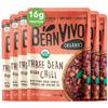 BeanVIVO (Pack of 6) Organics 16g Plant based Protein Three Bean Vegan Chili - Good Source of Fiber - Nutritious & Microwave Meal - Gluten-Free Plant Food - 10 OZ view 1
