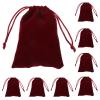 PRETYZOOM 10pcs Red Velvet Bags with Drawstrings Jewelry Storage Bag Drawstring Party Favor Bags Coin Pouch Xmas Clear Lip Gloss Travel Small Bag Cloth Mini Drawstring Small Red view 1