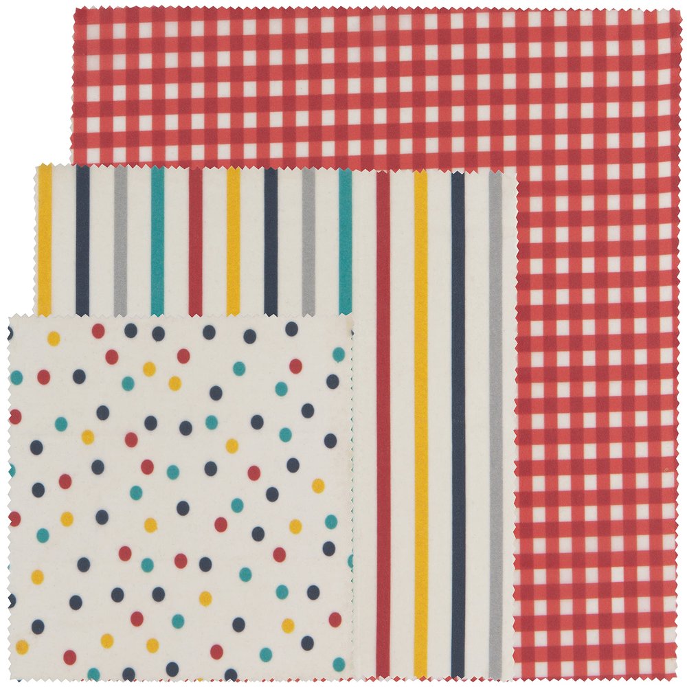 NOW DESIGNS Dots & Stripes Beeswax Wrap 3 Pack, 3 CT