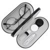 MoKo Double Eyeglass Case, Contact Lens Case with Mirror Tweezers Remover, 2 in 1 Double Sided Portable Contact Lens Box Holder Container Soak Storage Kit Sunglasses Pouch for Men & Women, Black view 1