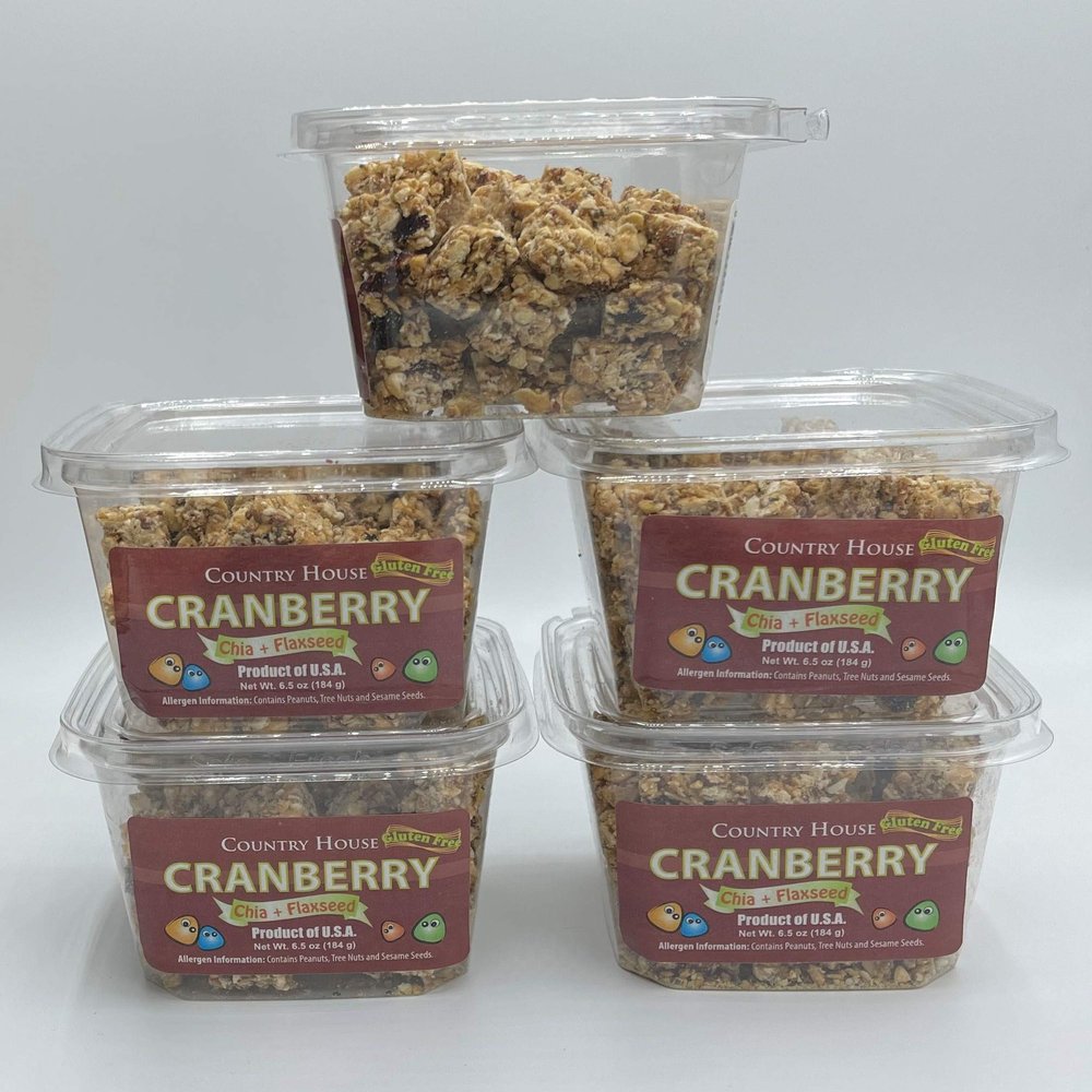Country House CRANBERRY CRUNCH PACK (5 Counts) with Chia and Flaxseed, All Natural, Easy to Read Ingredients, No Artificial or Natural Flavors Added, No Gluten, Low Sodium, and a Crisp in Every Bite!