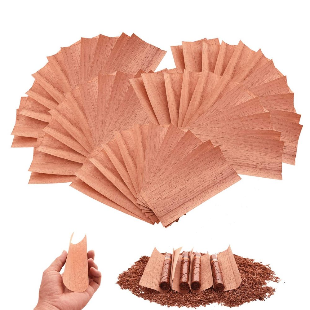 50PACK Cedar Sheets for Cigars Humidor, Spanish Cedar Sheets for Dividing or Lighting Up Cigars, Spanish Cedar Wood Veneer Lumber Strip Chip, Cigar Matches Cigar Accessories for Tube Jar/Box