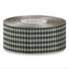 Checked Taffeta Ribbon - Cream/Hunter (3/8") view 1