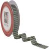 Checked Taffeta Ribbon - Cream/Hunter (3/8") view 2