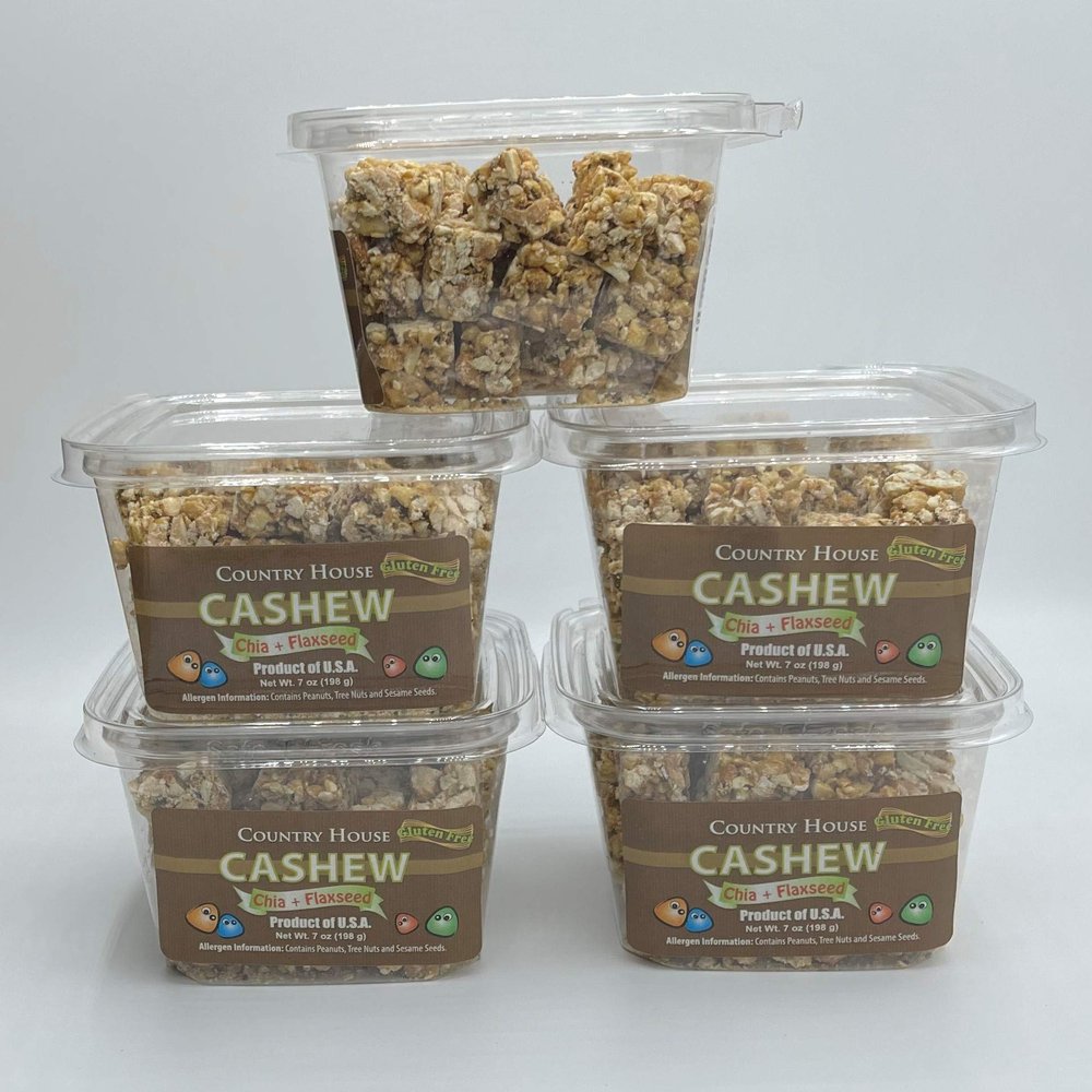 Country House CASHEW CRUNCH PACK (5 Counts) with Chia and Flaxseed, All Natural, Easy to Read Ingredients, No Artificial or Natural Flavors Added, No Gluten, Low Sodium, and a Crisp in Every Bite!