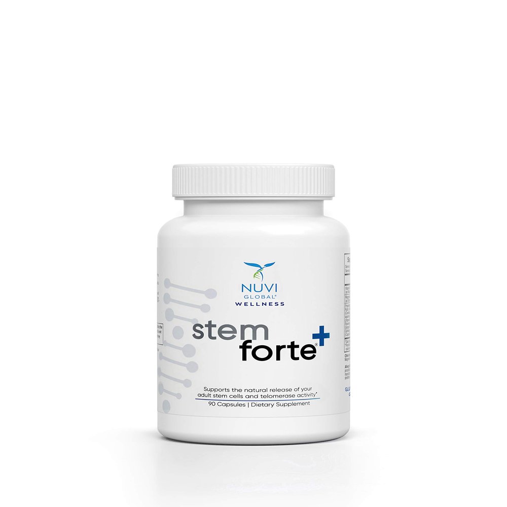 NuVi Global Stemforte Plus Stem Cell and Telomere Supplements Cell Regeneration, Cell Growth & Telomere Support for Healthy Aging & Cellular Health 90 Capsules for Men & Women