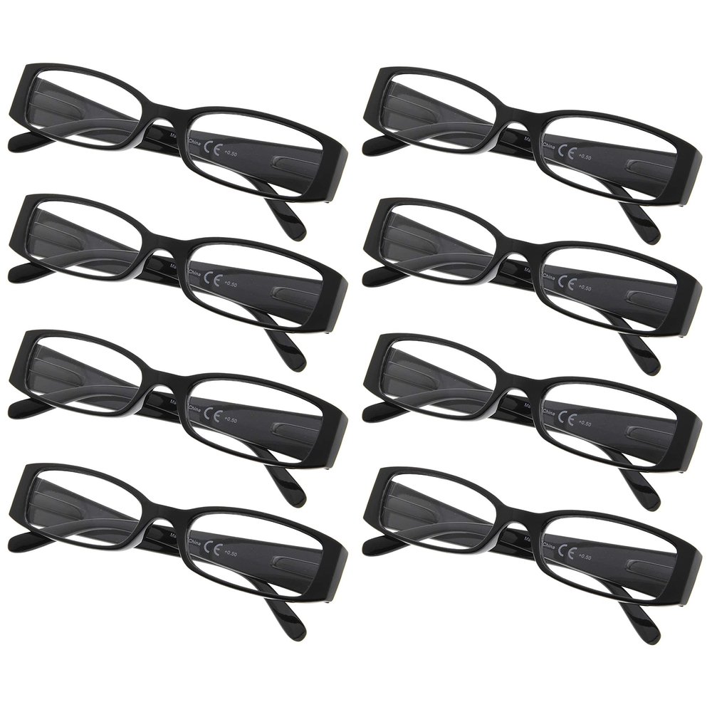 Gr8Sight 8-Pack Ladies Reading Glasses Includes Sunshine Readers for Women