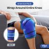 Hilph Knee Ice Pack Wrap, Reusable Adjustable Brace with 2 Gel Hot Cold Packs Around Entire Knee for Pain Relief, Replacement Surgery & Meniscus Tear, ACL, Arthritis, Swelling, Blue view 2