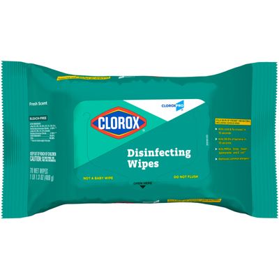 CLOROX CloroxPro Disinfecting Wipes, Bleach-Free, Fresh Scent, 70 Count (Package May Vary) Pack of 1