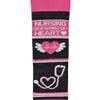 10-14mmHG Compression Socks Nursing is a Work of Heart (Pink & Black) XL Size view 2