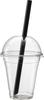 [100 Count] Crystal Clear PET Plastic Dome lids Fits 14, 16, 20, & 24 oz Cups for Iced Coffee, Milkshake, Slurpee, Ice cream, Razzle, Slush, Smoothy, Party's, view 4
