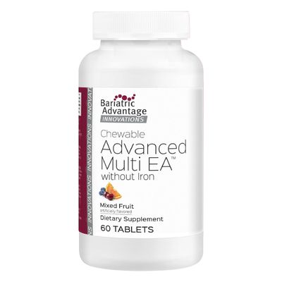 Bariatric Advantage Chewable Advanced Multi EA Without Iron - High Potency Daily Multivitamin - for Bariatric Surgery Patients Including Gastric Bypass & Sleeve Gastrectomy - Mixed Fruit - 60 Count