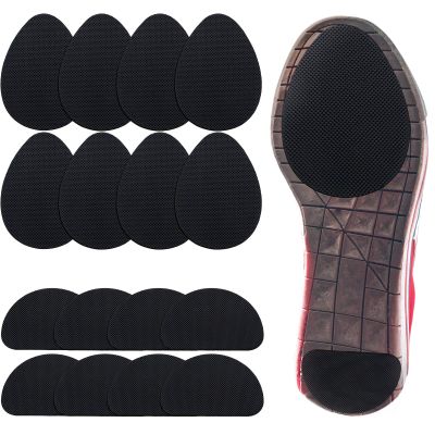 16 Pieces Non-Skid Shoe Pads Self-Adhesive Shoe Grips Anti Slip Pads Noise Reduction Cushion Anti-Shedding Rubber Sole Protector(Simple Style,Black)