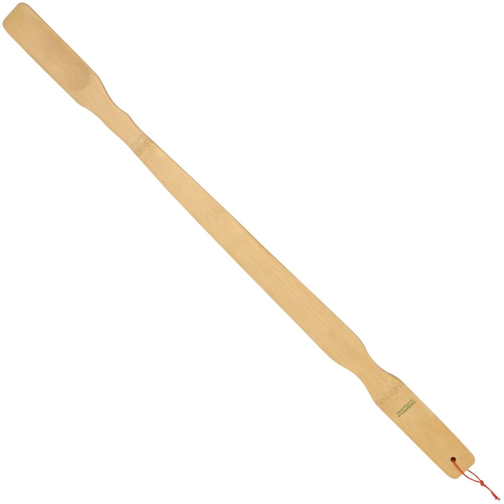 BambooMN 25 Inch Bamboo Wooden Shoe Horn Long Handle for Seniors, Men, Women, 2 Units