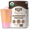 KOS Vegan Protein Powder, Chocolate USDA Organic - Low Carb Pea Protein Blend, Plant Based Superfood with Vitamins & Minerals - Keto, Soy, Gluten Free - Meal Replacement for Women & Men - 10 Servings view 1