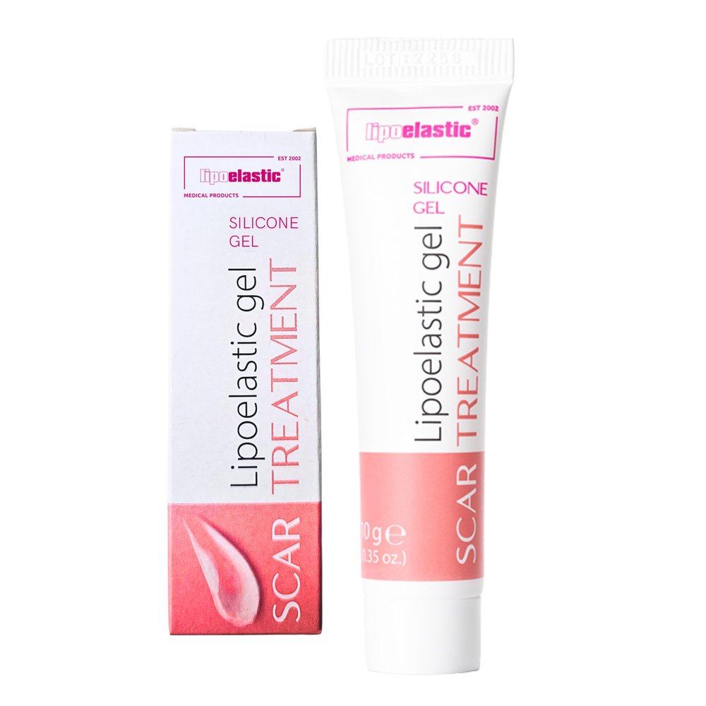 LIPOELASTIC Silicone Scar Cream for Surgical Scars 10g, Medical Grade Silicone Scar Gel with Vitamin E for C-Section, Burn, Stretch Marks, Wound, Old Scar, Acne Scar Treatment, Crema para Cicatrices