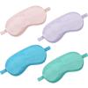 4 Pcs Silk Eye Mask for Sleeping Soft Satin Sleep Mask with Ear Plugs with Adjustable Strap Sleep Shading for Women Men Travel Nap Relaxation(Light Colors) view 1