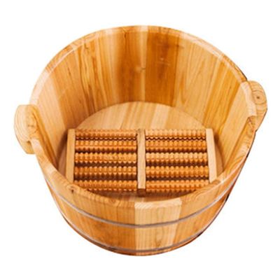 MTFZD Solid Wood Foot Bath Bubble Foot Barrel Pedicure Basin Foot Washing Barrel Thicken Foot Spa Wooden Tub Household Relaxing Massage Bucket Middle-Aged and Elderly (Size : 31x36x19cm)