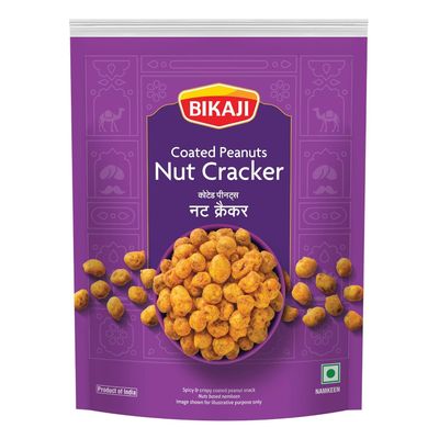 Bikaji Nut Cracker Coated Peanuts 14.11 oz (400g), Indian Snacks, Shing Dana, Crunchy and Flavorful, Authentic Indian Snack, Party Mix, Bar Snacks, On-the-Go, Ready-to-Eat Tea-Time Snack