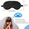 2 Pieces Silk Sleeping Mask with Adjustable Strap-Silk Eye Mask Soft Eye Cover Blindfold Eyeshade with Leopard Print, for Blocking Out Lights Sweet Sleep Travel Relax, Nap, Meditation (Black) view 2