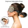 2 Pieces Silk Sleeping Mask with Adjustable Strap-Silk Eye Mask Soft Eye Cover Blindfold Eyeshade with Leopard Print, for Blocking Out Lights Sweet Sleep Travel Relax, Nap, Meditation (Black) view 4