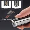 Torch Lighter Triple Jet Flame Refillable Butane Cigar Lighter with Cigar Punch,Adjustable Jet Flame Lighters Windproof Lighter Cigar Ignition for Grill BBQ Camping,Without Gas (Black) view 3