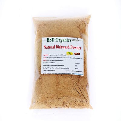 BSD Organics Natural Dish wash Cleaning Powder for households- 500 Gram