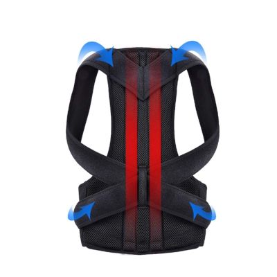 DSMYYXGS Back Posture Corrector Shoulder Lumbar Brace Spine Support Belt Adjustable Adult Corset Posture Correction Belt Body Health Care (Color : Black, Size : Large)