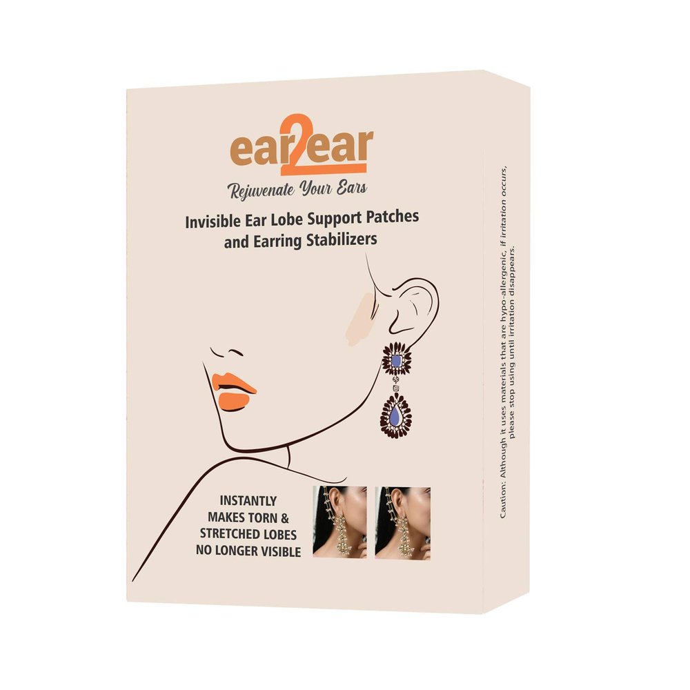 ear2ear - Invisible Ear Lobe Support Patches for Women - Makes Wearing Earrings for Women more comfortable  Ear Care Solution for Pierced Ears - Beauty Accessories - Pack of 30 Earring Stickers