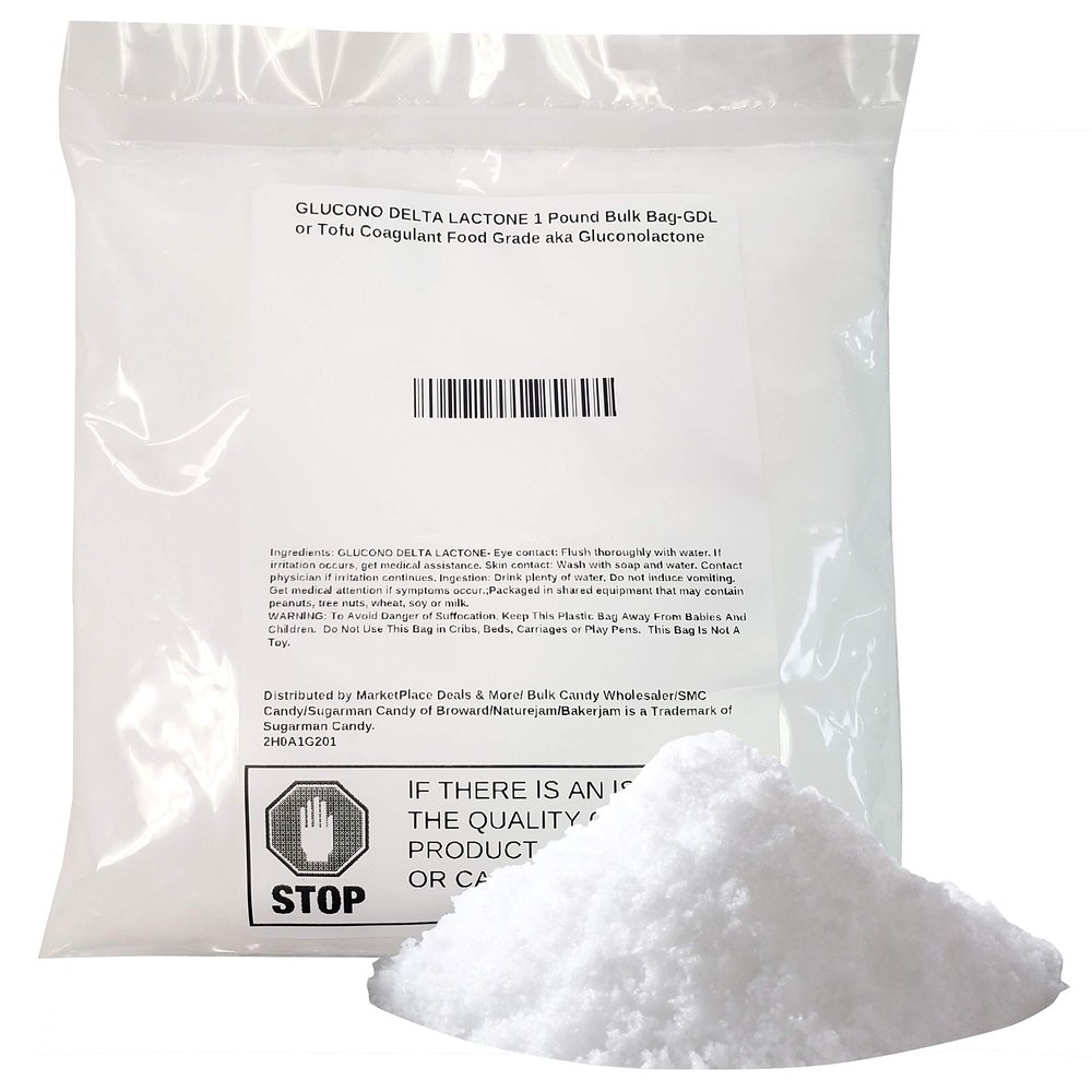 GLUCONO DELTA LACTONE POWDER 1 Pound Bulk Bag-GDL or Tofu Coagulant Food Grade aka Gluconolactone (GDL)