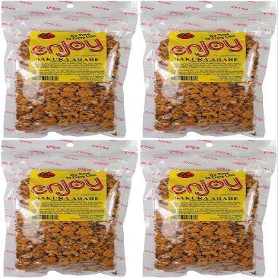 Enjoy Sakura Arare Rice Crackers, 8 Ounce Pack of 4
