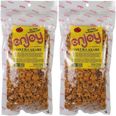 Enjoy Sakura Arare Rice Crackers, 8 Ounce Pack of 2