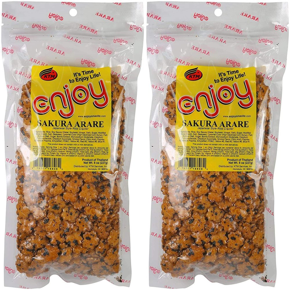 Enjoy Sakura Arare Rice Crackers, 8 Ounce Pack of 2