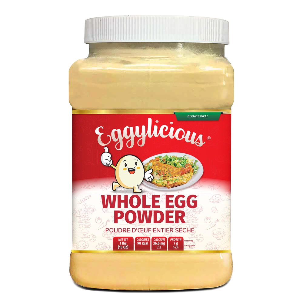 Eggylicious Whole Egg Powder, Dried Natural Protein Powder, Made from Fresh Eggs, White & Yolk mixed, Pasteurized, Non-GMO, No Additives, Used for Baking Icing,1lbs(16oz)