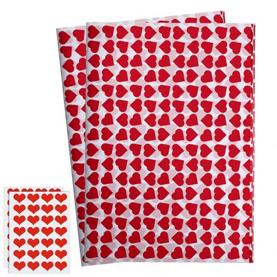 CHRORINE 45 Pcs Valentine's Day Tissue Paper, Gift Wrapping Tissue Paper,Sweet Heart Design Gift Wrap Paper,Big Size Gift Wrapping for Valentine's Day,Wedding, DIY Crafts Gift Decorations