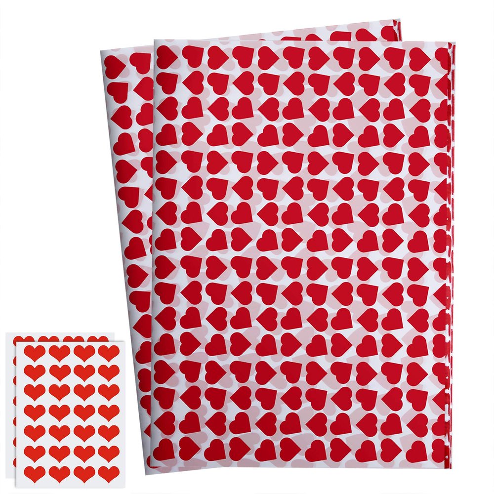 CHRORINE 45 Pcs Valentine's Day Tissue Paper, Gift Wrapping Tissue Paper,Sweet Heart Design Gift Wrap Paper,Big Size Gift Wrapping for Valentine's Day,Wedding, DIY Crafts Gift Decorations