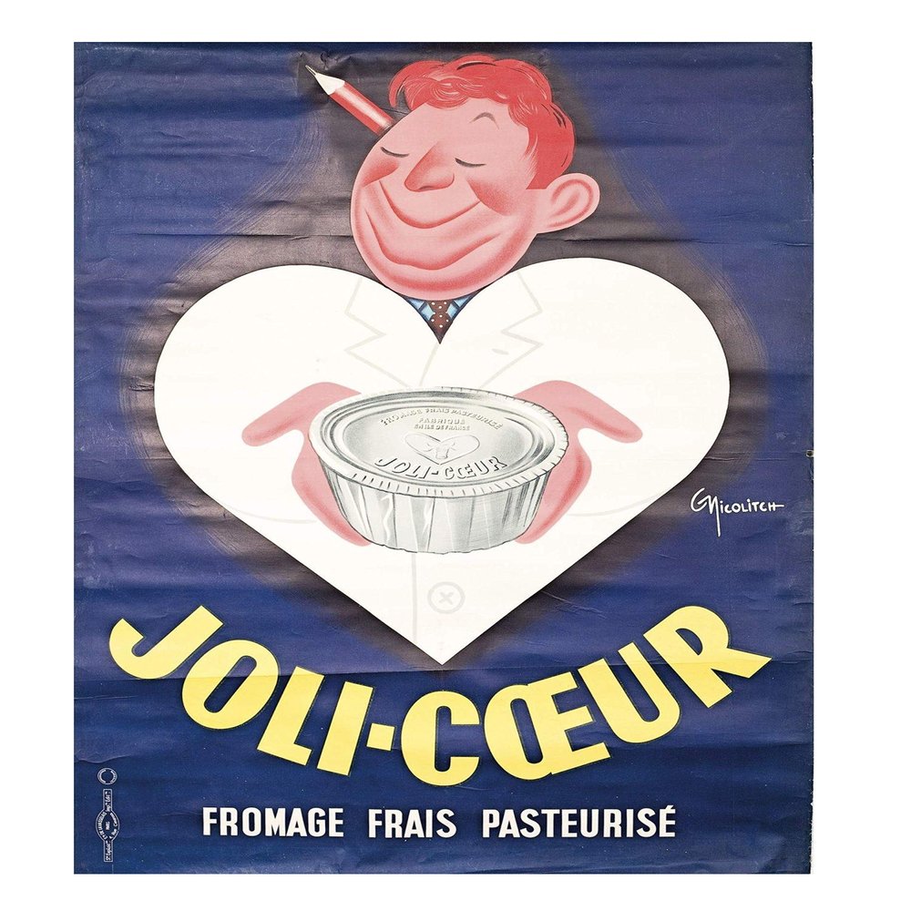 Reproduction Poster Cheese Heart Design 50 x 70 cm Luxury Paper 300 g