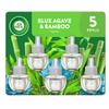 Air Wick Plug in Scented Oil Refill, 5 ct, Blue Agave and Bamboo, Air Freshener, Essential Oils