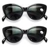 2 Pairs BIFOCAL Women Cateye Black Tortoise Reading Sunglasses - Outdoor Cat Eye Readers (2 Black, 2.75) view 2
