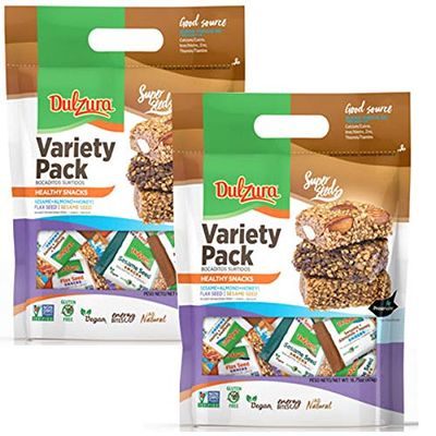 Dulzura Borincana Kit - Healthy Snack Variety Pack Bars | Mix of Sesame, Almond, Honey & Flax Seed 16.75 oz Each Bag (2 Pack) | Vegan, Non GMO, Gluten Free + (1) Limited Edition Puerto Rican Sticker by Artist Jose Hoffman
