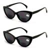 2 Pairs BIFOCAL Women Cateye Black Tortoise Reading Sunglasses - Outdoor Cat Eye Readers (2 Black, 3.00) view 1