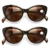 2 Pairs BIFOCAL Women Cateye Black Tortoise Reading Sunglasses - Outdoor Cat Eye Readers (2 Tortoise, 2.25) view 2